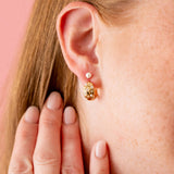 Pearl and Crystal Huggie Hoop Earrings