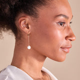 Coin Pearl Lever Back Earring