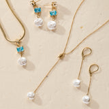 Coin Pearl Toggle Y Necklace
