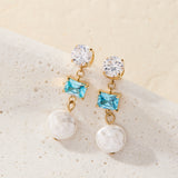 Coin Pearl Triple Drop Earring